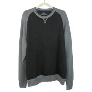 Tommy Bahama Gray Color Block Sweater Crewneck Casual Preppy Medium
